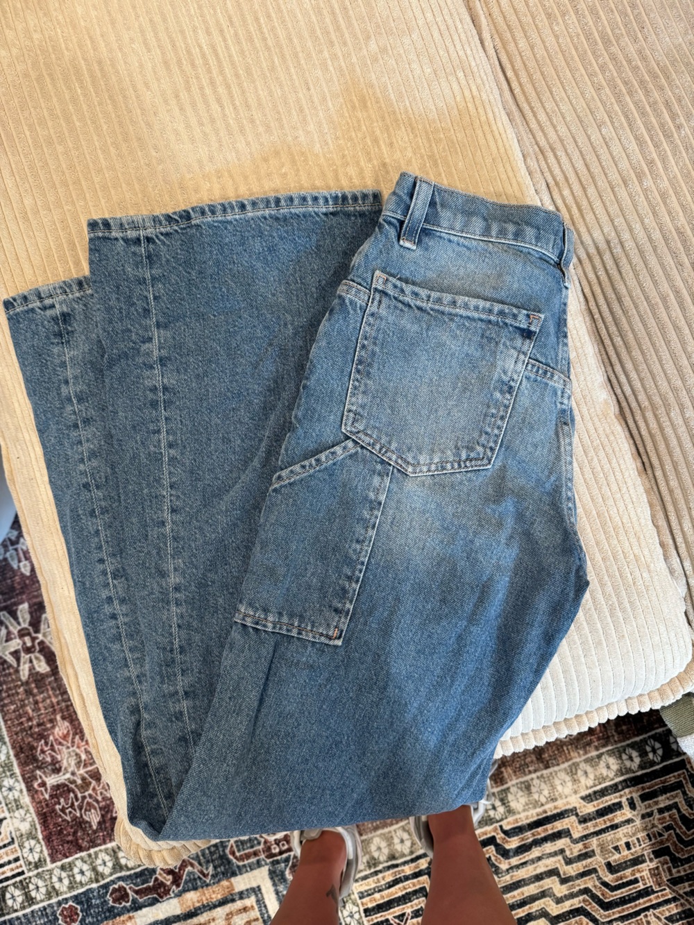 Free People High-Rise Light Blue Carpenter Jeans